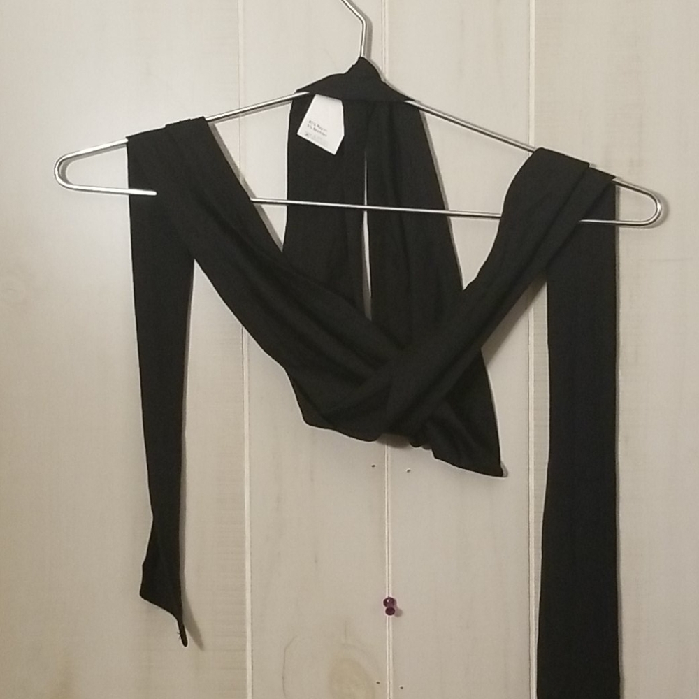 Versatile self tie cropped halter top